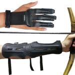 Archery Finger Glove Arm Guard Protective Gear Traditional Recurve Bow Hunting