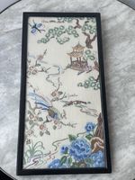 Chinese Hand Embroidered Silk Framed Picture Panel Blossom Bird Vintage