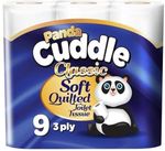 45 Panda Cuddle Classic Soft Quilted 3 Ply Toilet Tissue Rolls (9 Rolls x 5)