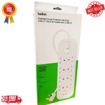 Belkin 8-Outlet Surge Protector Power Strip Wall-Mountable 8 AC Outlets 2 USB-C