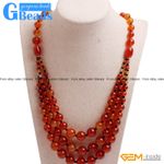 Handmade 8-12mm Gemstone Beaded Fashion Long Necklace For Women 19”Free Shipping