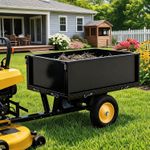 Metal Garden Trolley Cart ATV Dump Trailer Utility for Tractor Lawn Mower 500lbs
