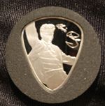 RARE COINS: 2024 ELVIS PLECTRUM PROOF HALF CROWN - CHARLES III - SILVER PLATED