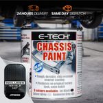 E-TECH Jet BLACK Chassis Paint Brush on Chip Resistant Car Trailer 500ML CHP01+M