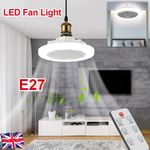 LED Ceiling Light Fan Light Dimmable Adjustable Wind Speed Remote Control Home