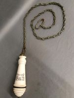 HIGH LEVEL CISTERN LOO PULL / TOILET PULL, CHUNKY AGED BRASS CHAIN