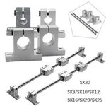 2/4pcs SK8 To SK30 Linear Rail Shaft Guide Support Bearing CNC Aluminum 8-30mm