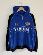 Yamaha Racing Vintage Rob Mac Racing Blue Motorpoint Hoodie Jacket Mens XXL