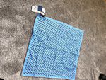 Turnbull & Asser Men's 100% Silk Twill Blue/Brown Polka Dot Pocket Square