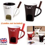 Chocolate Fondue Mugs Premium Chocolate Fondue Coffee Cup with Fork Melting Mug