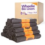 Heavy Duty 300L Wheelie Bin Liners Fit 240L Bins Black Refuse Bags Sacks 7 Roll