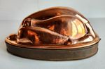 RARE ANTIQUE VICTORIAN COPPER JELLY MOULD / JELLO MOLD - ROAST CHICKEN - 1800's