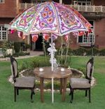 Garden Parasol Handmade Embroidered Indian Outdoor Sun Shade Patio Umbrella 72in