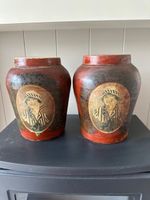 RARE Pair of Victorian Earthenware Tobacco Jars c1890s TWIST & LIGHT SUPER
