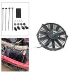 12" Universal Car Electric Push Pull Blade Straight Cooling Radiator Fan Kits
