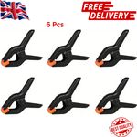 6 PACK 3'' SPRING CLAMPS QUALITY HEAVY DUTY NYLON PLASTIC QUICK GRIP CLIPS.