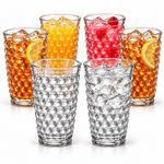 Highball Tumbler Glass 350ml Clear Bubble Textured Cocktail Drinking Glass 6Pcs