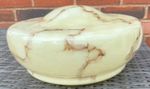 Vintage Art Deco Marble Glass Cream & Brown Flycatcher Light Shade