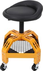 Adjustable Workshop Stool with Wheels 46-63cm Garage Repair Seat Tool Storage