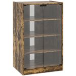 4 Tier Hi Fi Stand Record Player Stand with Adjustable Shelves Rustic Brown