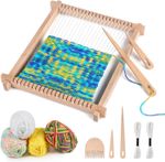 Wooden Weaving Loom Kit, 24x28cm Wooden Multi-Craft Weaving Loom Adjustable Hand