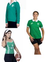 Ladies Rugby Ireland Half Sleeve T-Shirt | Button down Collar Neck Style