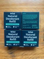 4x Wild Natural 24h Deodorant Refills. Fresh Cotton & Sea Salt. Plastic Free.NEW