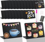 24PCS Mini Chalkboard Signs Small Black Chalk Board Menu Blackboard Display Set