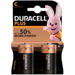 Size Alkaline Batteries Plus C 2 Per Card Box 10