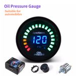 2" 52mm Car Oil Pressure Gauge With Sensor LED Digital Analog Car Modification