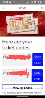 2 VUE Cinema Tickets Nothing extra to pay when bookingCodes Sent Asap SUN to THU