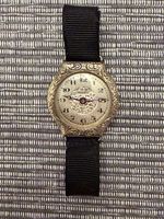 Original Art Deco Nelka Watch 1920's - Engraved Floral Pattern Face -White Gold