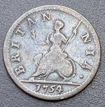1754 Farthing George II Copper Georgian Coin Lot G47