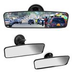 Rear View Mirror Glass Suction Cup Learner Driver Stick On 200x60 mm Interior
