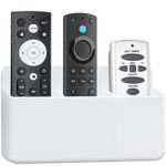 VACONICO Remote Control Holder, Wall Mounted 3 Slot Self White 
