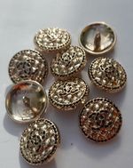 Chanel Button Set of 8 Size 23 mm Round, Gold And Black ,  Metal