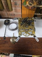 Antique Clock Mechanism Made In England, Working Condition Chime,Hands,pendulum