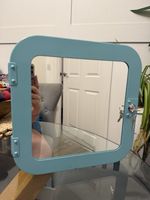 Retro IKEA GUNNERN Metal Mirror Medicine Cabinet Turquoise Vintage Discontinued