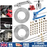 Car Brake Line Repair Kit 3/16 + 1/4 25 FT Pipe Double Flaring Tool Nuts Fitting