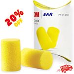 3M EAR Classic Foam Ear Plugs, Sleep Aid, SNR 31dB Factory Sealed 100% Hygienic