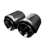 2X CARBON FIBRE GLOSS EXHAUST TIPS JCW STYLE FOR MINI F55 F56 F57 UK COOPER S UK
