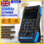 3in1 Portable Signal Generator 50MHz 250MS/s Digital Oscilloscope Multimeter UK