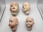 Antique porcelain bisque doll heads - German inc.  Armand Marseille