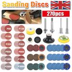 270 Pcs 50mm 2 inch Type R Quick Change Discs Die Grinder Sanding Pads UK