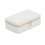 Wolf Jewellery Case, The Maria Case. White Colour in Leather