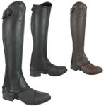 AK Curved Zip Full Grain Leather Horse Riding Half Chaps