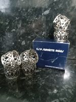 set of six vintage silver-plated openwork filigree serviette (napkin) rings