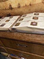 Stamps. Historic Stamps Of America .+ Framed Rare Green George Washington Stamp.