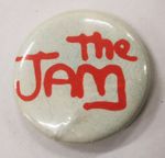 The JAM Original PIN BADGE LOGO Red on White vintage 3/4" (25mm) 1 Only + Wallet