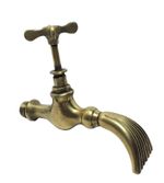 Antique Carp Tail Faucet Solid Brass Bathroom Sink Mixer Tap Vintage Basin